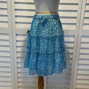 Vero Moda NWT VMSMilla Short Frill Skirt in Blue/White, lined